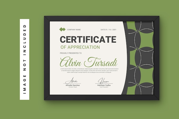 Modelo de diseño del certificado de aprecio