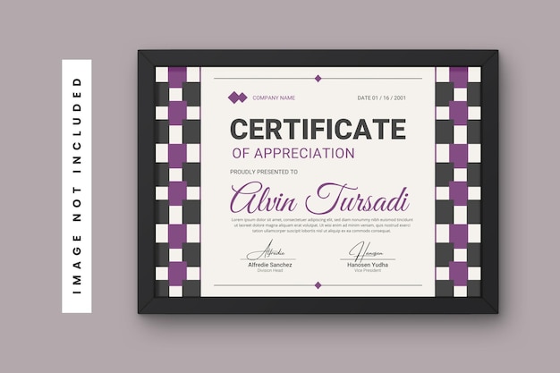 Modelo de diseño del certificado de aprecio