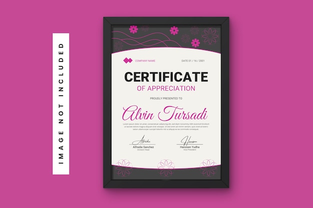 Modelo de diseño del certificado de aprecio