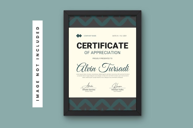Modelo de diseño del certificado de aprecio