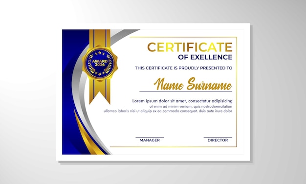 Modelo de diseño de certificado plano moderno