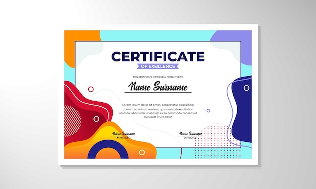 Modelo de diseño de certificado plano moderno