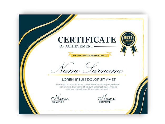 modelo de diseño del certificado