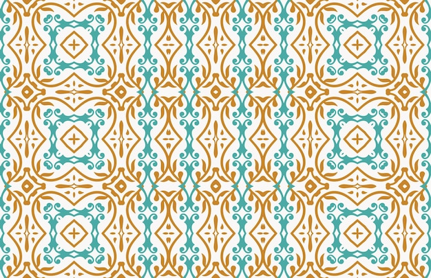 Modelo de diseño decorativo azul y marrón vintage