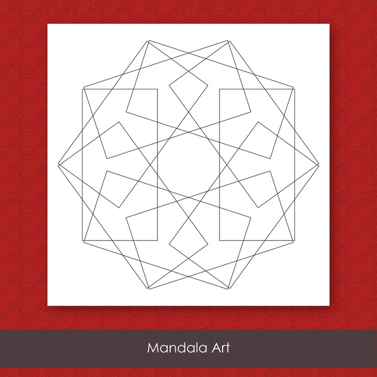 Vector modelo de diseño de dibujo de contorno creativo de arte mandala único y moderno