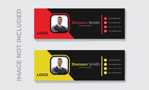 Modelo de diseño de firma de correo electrónico creativo moderno con 2 colores