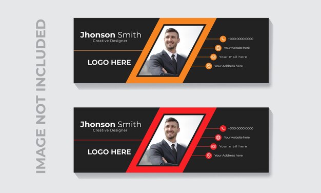 Modelo de diseño de firma de correo electrónico vectorial creativo moderno con 2 colores