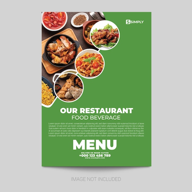 Modelo de diseño de folleto de restaurante vector premium