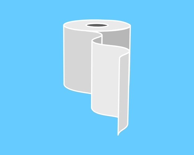 Modelo de diseño de icona de rollo o tubo de papel higiénico para wc Íconos de higiene de baño Toalla de limpieza de cocina Producto de rollo suave en blanco