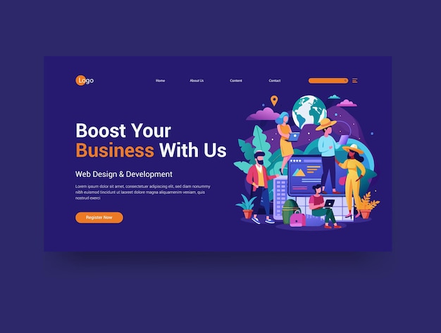 Modelo de diseño de ilustración vectorial de banner web de la agencia de viajes moderna