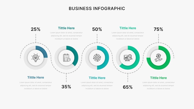 Vector modelo de diseño de infografías para el informe anual de vector