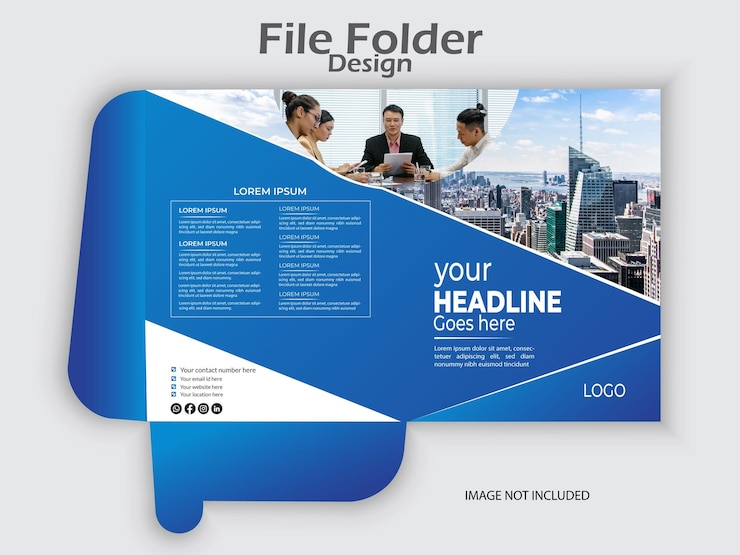 Modelo de diseño del informe anual y de la carpeta de archivos de Vector