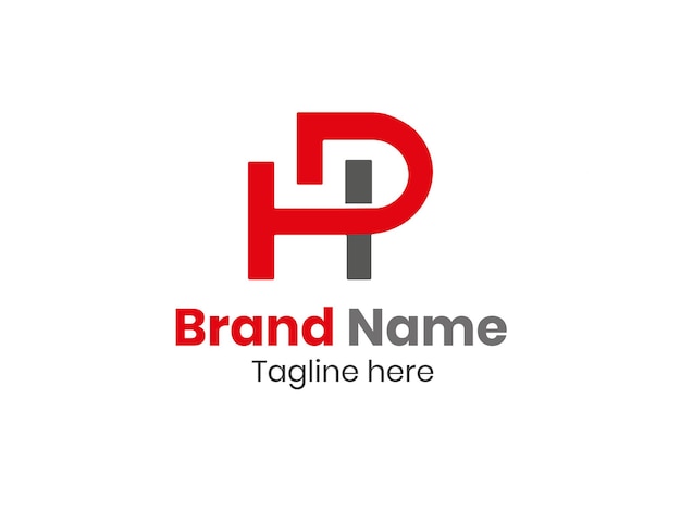Modelo de diseño de la letra inicial del logotipo de HP Ilustración vectorial