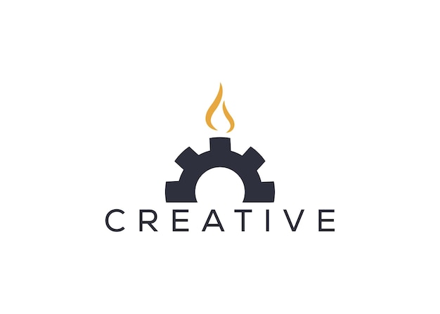 Modelo de diseño de logotipo de ajuste de engranajes mínimo y profesional