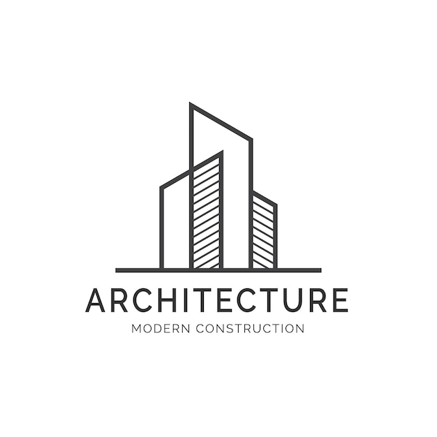 modelo de diseño de logotipo de arquitectura con concepto de línea Vector