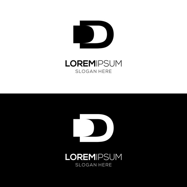 Modelo de diseño de logotipo artístico simple y elegante letra D