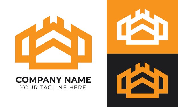 Modelo de diseño de logotipo de casa de bienes raíces moderno minimalista y abstracto creativo
