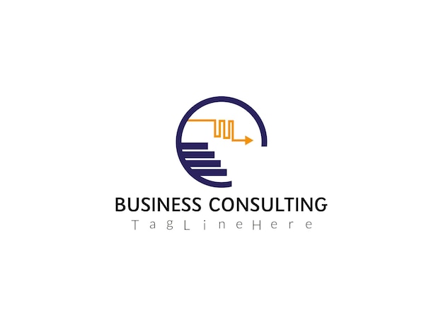 Modelo de diseño de logotipo de concepto creativo de consultoría
