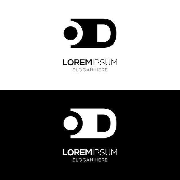 Modelo de diseño de logotipo creativo sencillo letra OD para empresas modernas