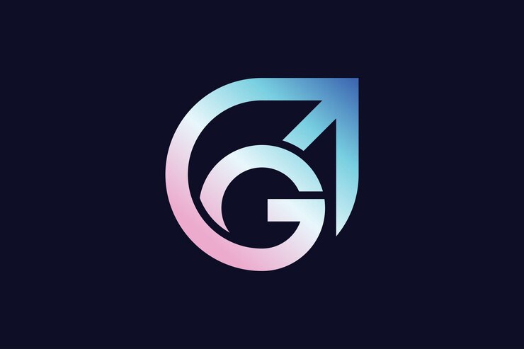Vector modelo de diseño de logotipo de flecha g moderna