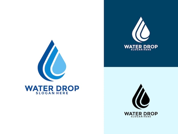 Modelo de diseño de logotipo de gota de agua simple