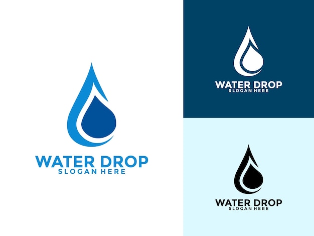 Modelo de diseño de logotipo de gota de agua simple