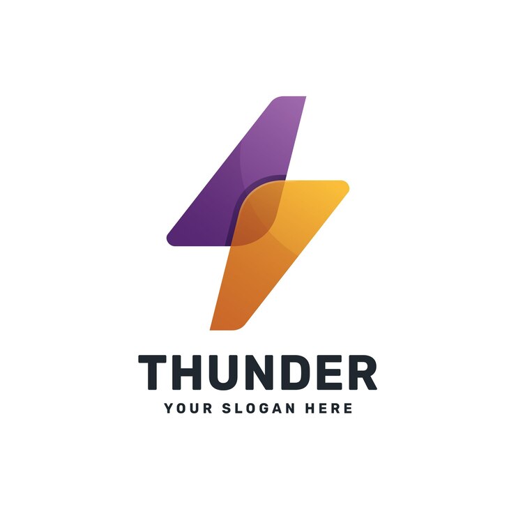 Vector modelo de diseño de logotipo de gradiente colorido de relámpago abstracto flash de carga eléctrica 3d universal