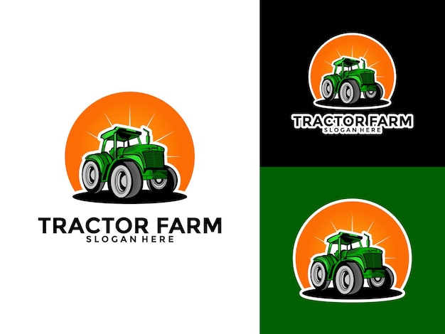 Vector modelo de diseño del logotipo de la granja de tractores vector tractor machine