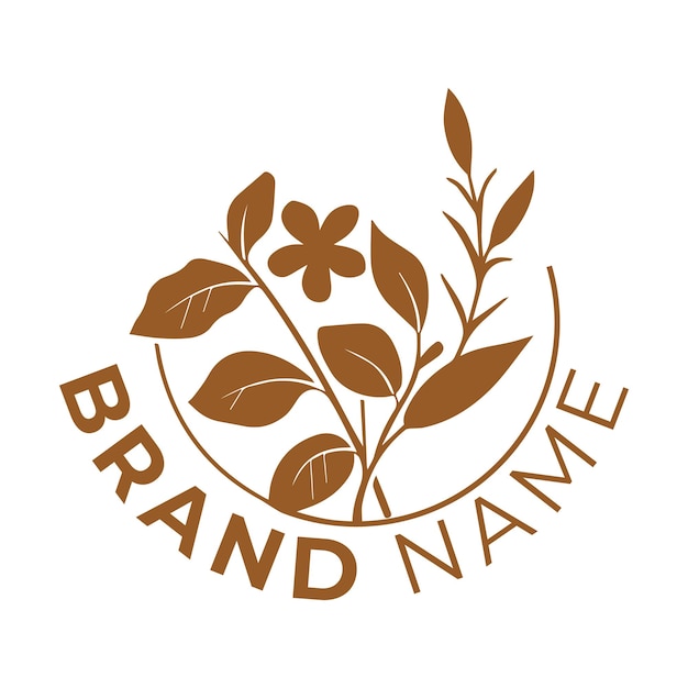 Modelo de diseño de logotipo de hoja botánica vectorial