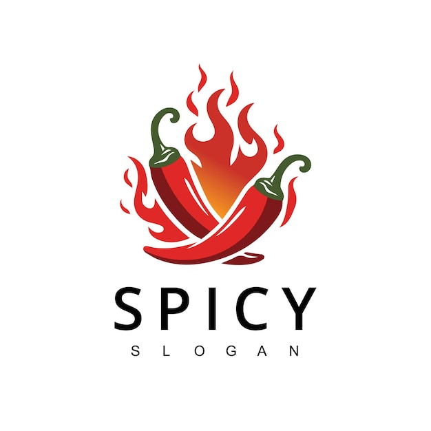 Vector modelo de diseño del logotipo de hot chili spicy pepper