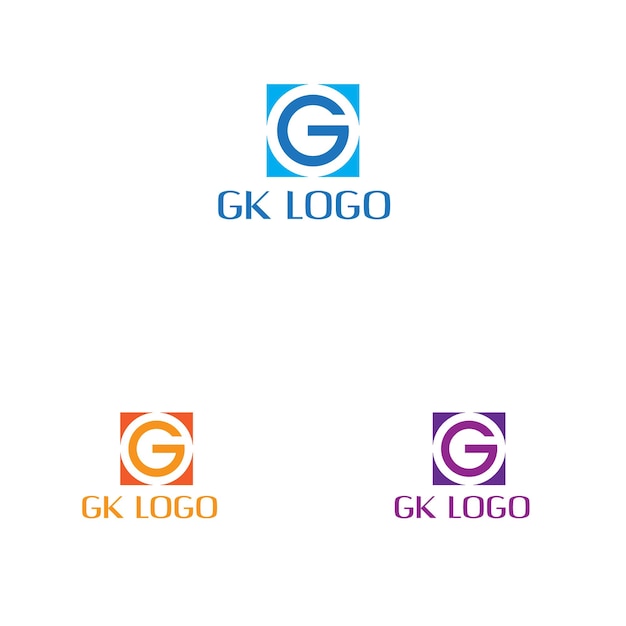 Modelo de diseño del logotipo de la letra GK
