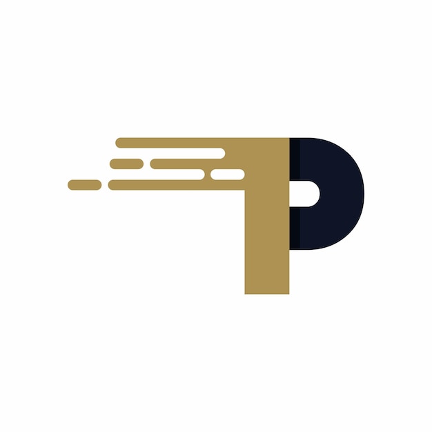 Modelo de diseño del logotipo de la letra inicial P Speed