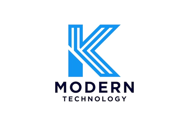Modelo de diseño de logotipo de la letra K moderna