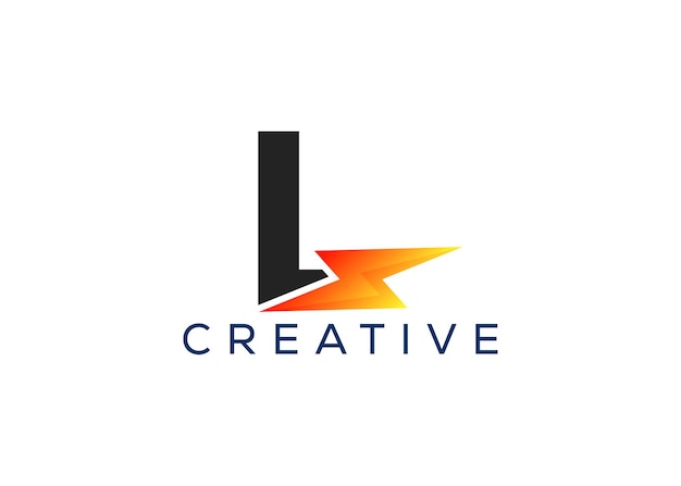 Modelo de diseño de logotipo de la letra L thunder mínimo y profesional
