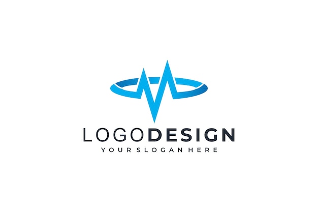 Modelo de diseño de logotipo de la letra M moderna en colores de gradiente