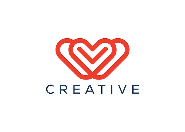 Modelo de diseño de logotipo de letra mínima y profesional w love