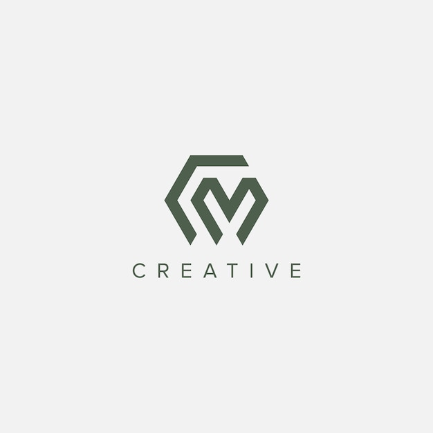 modelo de diseño de logotipo de la letra moderna única CM MC vector
