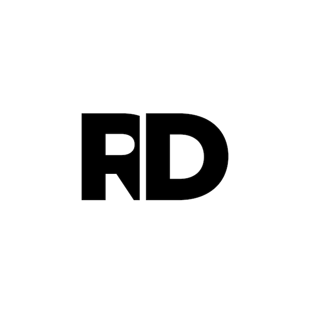 Modelo de diseño del logotipo de la letra R y D RD Logotipo basado en el monograma inicial mínimo