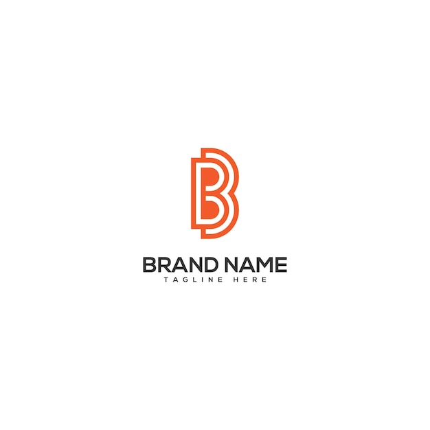 Modelo de diseño de logotipo de la letra única mínima B BB monograma Iniciales Logotipo de la empresa