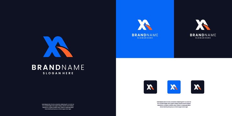 Vector modelo de diseño del logotipo de la letra x a monograma
