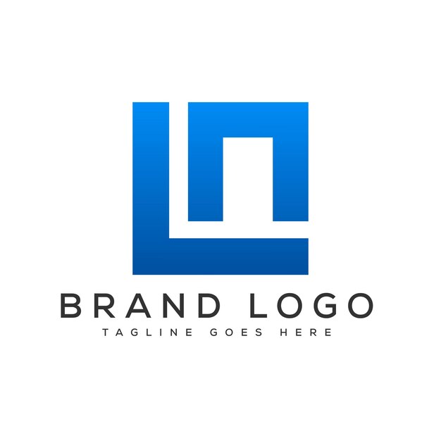 Modelo de diseño del logotipo de LN elemento gráfico vectorial de marca