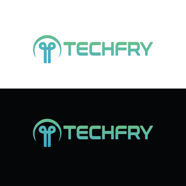 Vector modelo de diseño del logotipo de modern tech fry