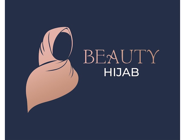 modelo de diseño de logotipo de mujer hijab vector de símbolo de belleza