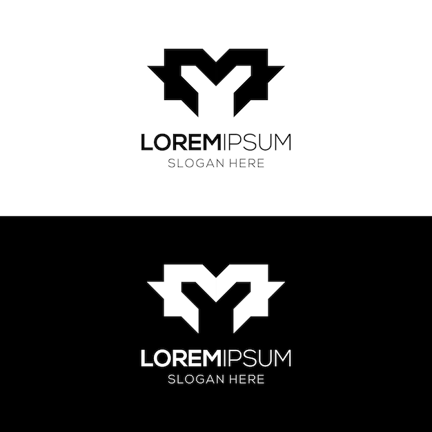 Modelo de diseño de logotipo MY elegante para empresas modernas