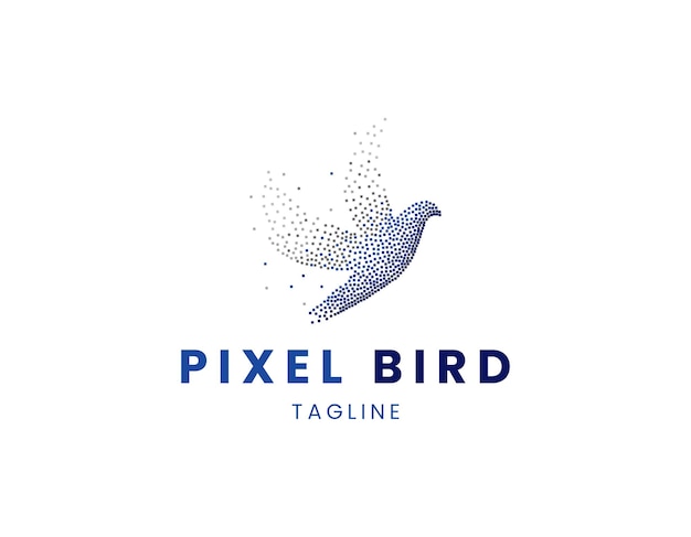 Modelo de diseño de logotipo de Pixel Bird moderno