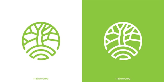 Modelo de diseño de logotipo de la rama de un árbol natural moderno