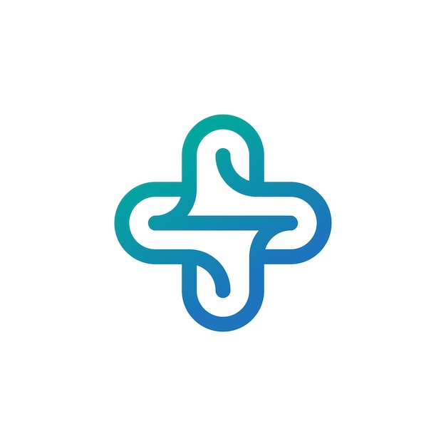 Modelo de diseño de logotipo de salud más cruz médica de atención médica moderna