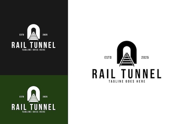 Modelo de diseño de logotipo de túnel ferroviario idea de ilustración vectorial