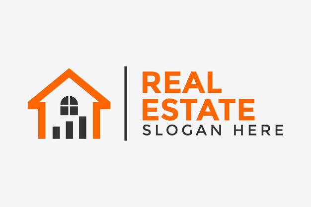 Modelo de diseño de logotipo de vector de bienes raíces minimalista simple