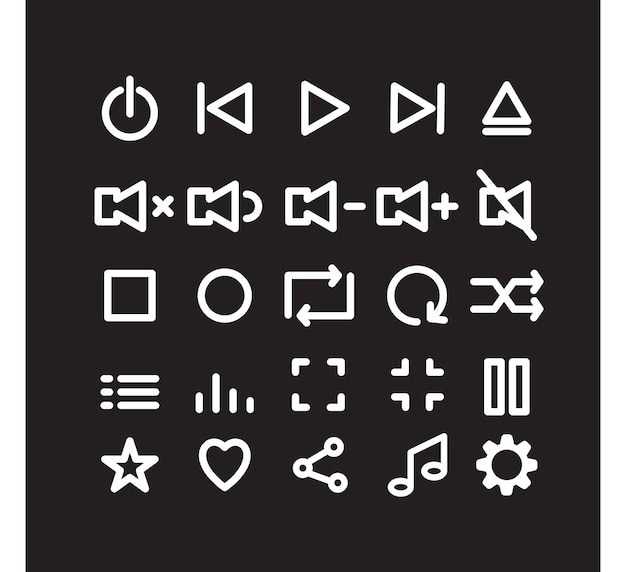 Modelo de diseño de logotipo vectorial de iconos multimedia y de reproducción